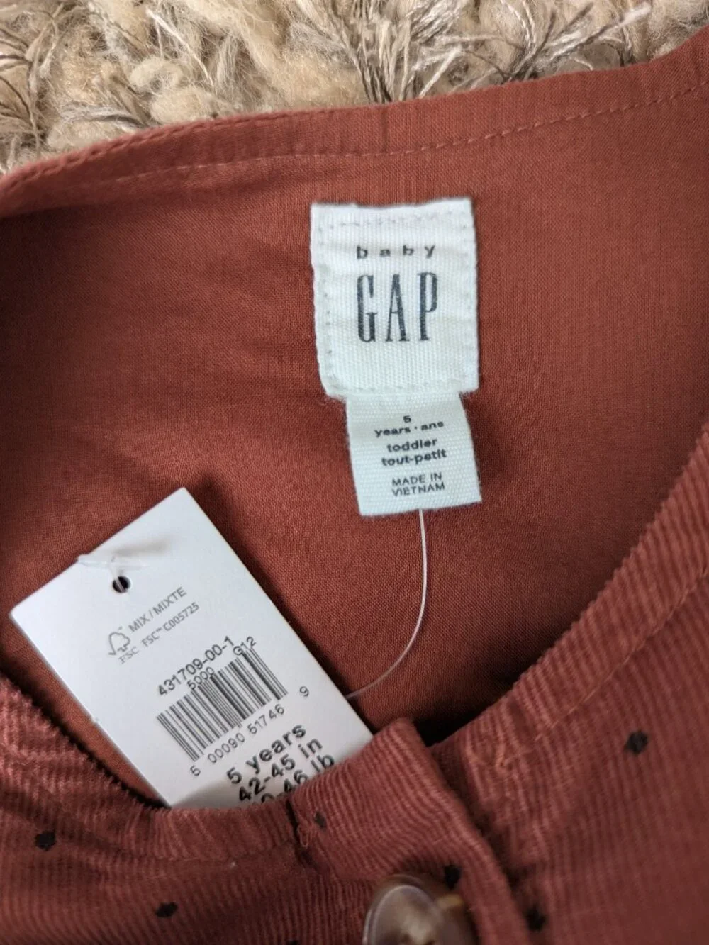 Gap Kids corduroy button-down dress
